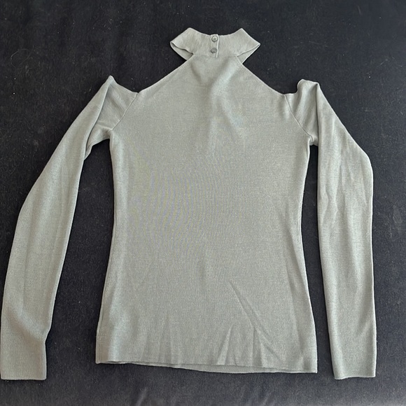 Theory Mock Neck Wrap Wool Sweater - Picture 6 of 7
